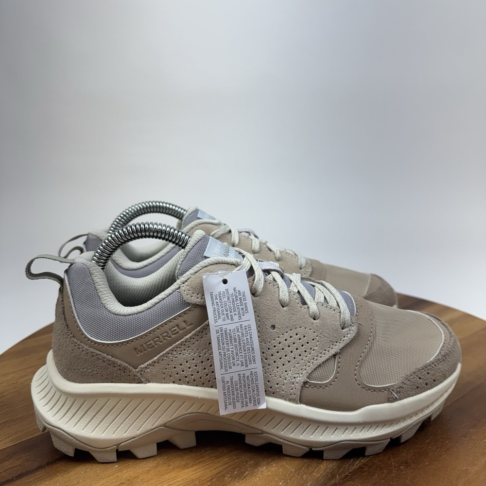 New NWT Womens Merrell Tempo Sol Tan Suede Low Hiking Shoes Sneakers Size 7 M